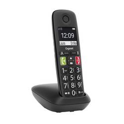 Gigaset E290 DECT/GAP bezdrátový analogový telefon kompatibilní s naslouchadly , handsfree, dětský telefon černá