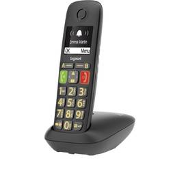 Gigaset E290 DECT/GAP bezdrátový analogový telefon kompatibilní s naslouchadly , handsfree, dětský telefon černá