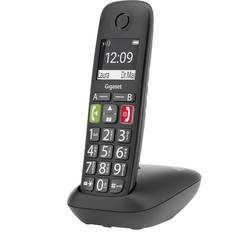 Gigaset E290 DECT/GAP bezdrátový analogový telefon kompatibilní s naslouchadly , handsfree, dětský telefon černá