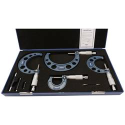 Dasqua 4111-8210 4-dílná sada venkovních mikrometrů 0 - 100 mm Odečet: 0.01 mm