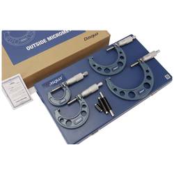 Dasqua 4111-8210 4-dílná sada venkovních mikrometrů 0 - 100 mm Odečet: 0.01 mm