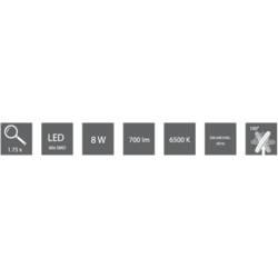 TOOLCRAFT 2147853 Lupa s LED osvětlením, 60 SMD LED, 5D, 2,25x zvětšení=2.25 x 12.2 cm Třída energetické účinnosti 2021 F (A - G)