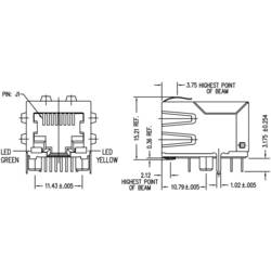 BEL Stewart Connectors SI-61001-F, zásuvka, vestavná horizontální, počet pólů: 8P8C, poniklovaná, kov, 1 ks