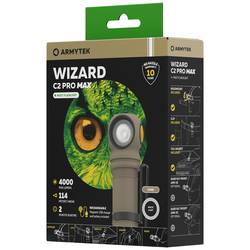 ArmyTek Wizard C2 Pro Max Sand White F06701CS LED kapesní svítilna s klipem na opasek, s brašnou napájeno akumulátorem 4000 lm 149 g