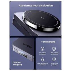 UGREEN bezdrátová indukční nabíječka 7.5 W W528 Magnetic Charger 2-in-1 45056 Výstup Qi standard šedá