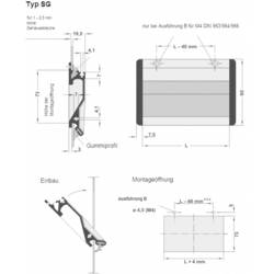 Rohde SG-73.118.A4 misková rukojeť upevnění pomocí gumového profilu černá (d x š x v) 118 x 19.5 x 90 mm 1 ks