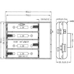 Velleman 720429 úložný box na baterie 4x AA (d x š x v) 60 x 20 x 80 mm