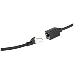 LogiLink CQX063S RJ45 síťové kabely, propojovací kabely CAT 6A S/FTP 3.00 m černá samozhášecí, bez halogenů, stínění pletivem 1 ks