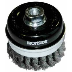 IRONSIDE Ocelový hrncový kartáč Ø 80 mm, pro úhlovou brusku, copánkový drát, se závitovým připojením M14, tloušťka drátu 0,50 mm 243006 1 ks