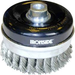 IRONSIDE Ocelový hrncový kartáč Ø 80 mm, pro úhlovou brusku, copánkový drát, se závitovým připojením M14, tloušťka drátu 0,50 mm 243006 1 ks