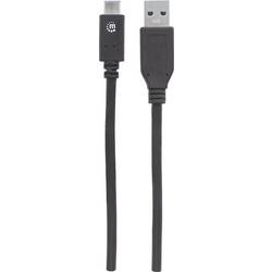 Manhattan USB kabel USB 3.2 Gen1 USB-A zástrčka, USB-C ® zástrčka 1.00 m černá UL certifikace 353373
