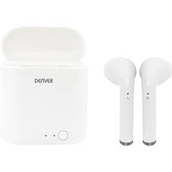 Denver TWQ-40 špuntová sluchátka (In Ear) Bluetooth® bílá Nabíjecí pouzdro