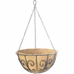 Siena Garden Swirl J58086 Závěsný košík ocel, Kokos černá, přírodní