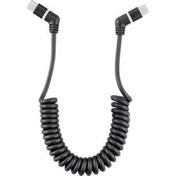 Renkforce USB kabel USB 2.0 USB-C ® zástrčka, USB-C ® zástrčka 1.50 m černá Zásuvné kontakty otočné o 360°, spirálový kabel RF-6713692