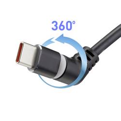 Renkforce USB kabel USB 2.0 USB-C ® zástrčka, USB-C ® zástrčka 1.50 m černá Zásuvné kontakty otočné o 360°, spirálový kabel RF-6713692