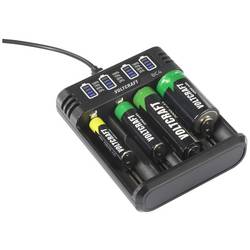 VOLTCRAFT BC4 nabíječka akumulátorů Li-Ion, NiMH AA, AAA, malé mono, Sub-C , 10440, 16340, CR-123A, 17335 , 17500, 17670, 18490, 18650, 21700 , 22650, 26500,
