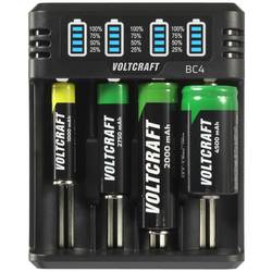 VOLTCRAFT BC4 nabíječka akumulátorů Li-Ion, NiMH AA, AAA, malé mono, Sub-C , 10440, 16340, CR-123A, 17335 , 17500, 17670, 18490, 18650, 21700 , 22650, 26500,