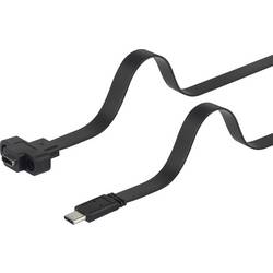 Renkforce USB kabel USB 3.2 Gen1 USB-C ® zástrčka, USB-C ® zásuvka 0.50 m černá lze šroubovat, flexibilní provedení RF-3415026