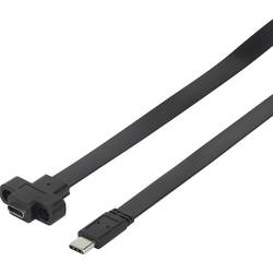 Renkforce USB kabel USB 3.2 Gen1 USB-C ® zástrčka, USB-C ® zásuvka 0.50 m černá lze šroubovat, flexibilní provedení RF-3415026