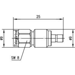 Telegärtner 100024806 100024806 koaxiální adaptér SMA zástrčka - SMB zástrčka 1 ks