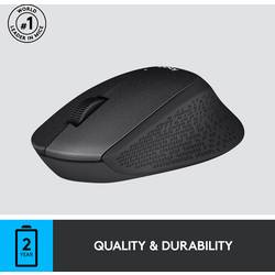Logitech M330 Silent Plus optická myš, přenos bezdrátový, 3 tlačítko, 1000 dpi, černá