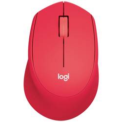 Logitech M330 Silent Plus optická myš, přenos bezdrátový, 3 tlačítko, 1000 dpi, červená