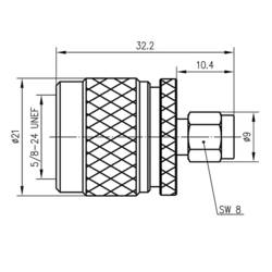 Telegärtner 100024204 100024204 koaxiální adaptér N zástrčka - SMA zástrčka 1 ks