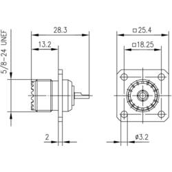Telegärtner 100024344 100024344 UHF konektor zásuvka, vestavná 50 Ω 1 ks