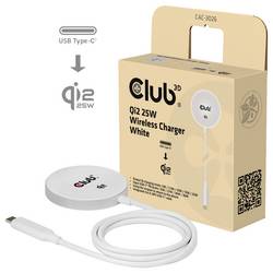 club3D bezdrátová indukční nabíječka 25 W Qi2 USB-C 25Wa CAC-3026 Výstup Qi standard bílá