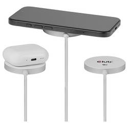club3D bezdrátová indukční nabíječka 25 W Qi2 USB-C 25Wa CAC-3026 Výstup Qi standard bílá