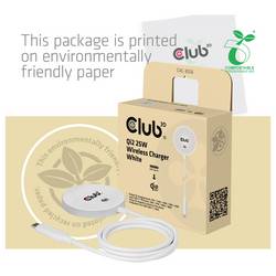 club3D bezdrátová indukční nabíječka 25 W Qi2 USB-C 25Wa CAC-3026 Výstup Qi standard bílá