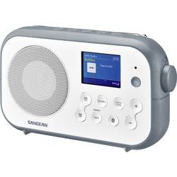 Sangean DPR-42BT White-Stone Blue A500426 přenosné rádio, DAB+, FM, Bluetooth, s akumulátorem, funkce alarmu, bílá, kamenná