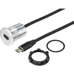 TRU COMPONENTS TC-9534344 Vestavná USB zásuvka zásuvka, vestavná USB-C® zásuvka Tloušťka panelu 1-10 mm Množství: 1 ks
