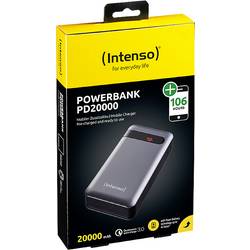 Intenso PD20000 powerbanka Li-Pol, 20000 mAh, Quick Charge 3.0, Power Delivery 3.0, černá, Indikátor stavu