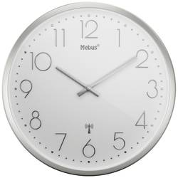Mebus 19776 DCF nástěnné hodiny 25 cm x 40 mm, stříbrná, tiché hodiny (bez tikání)