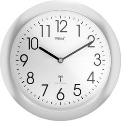 Mebus 52451 DCF nástěnné hodiny 25 cm x 40 mm, stříbrná