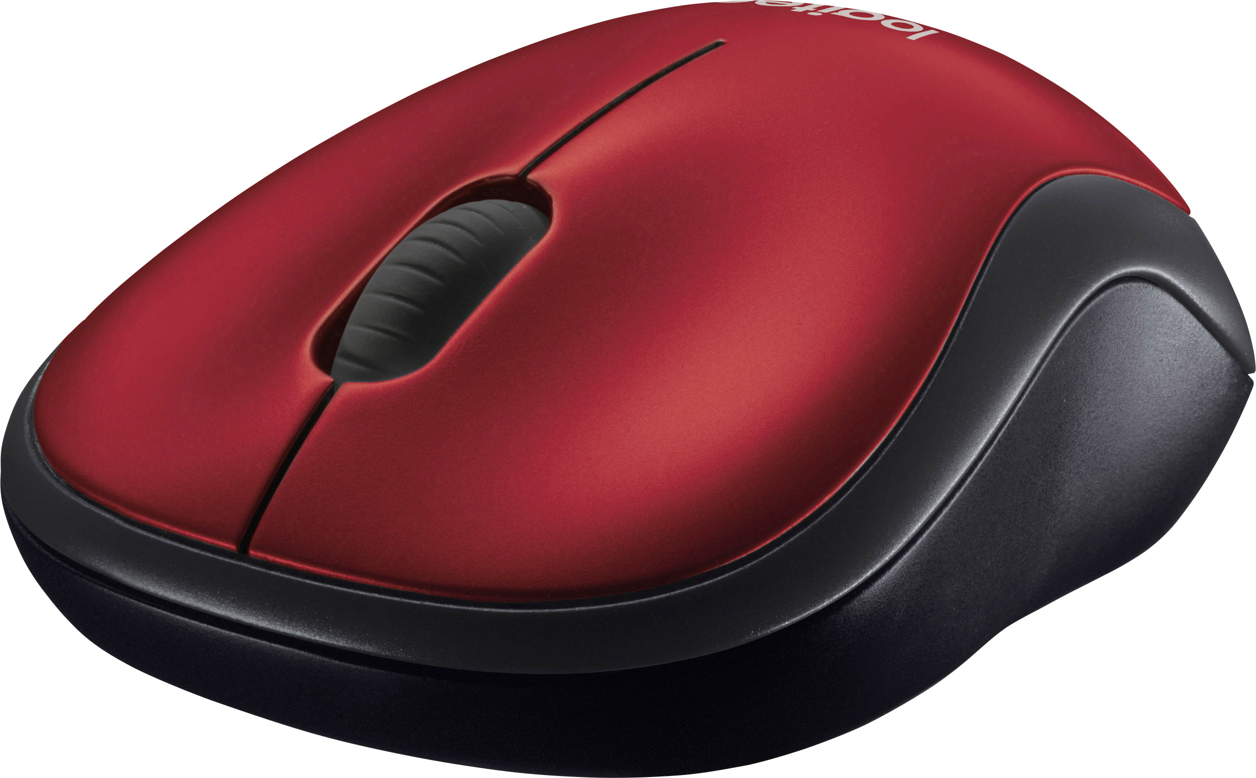 Logitech M185 optická myš, přenos bezdrátový, 3 tlačítko, 1000 dpi, červená