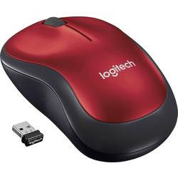 Logitech M185 optická myš, přenos bezdrátový, 3 tlačítko, 1000 dpi, červená