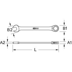 KS Tools 503.4229 503.4229 očkoplochý ráčnový klíč Délka klíče (cm) (jen pro nadpis) 32 mm