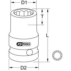 KS Tools 5150963 515.0963 12-hranný rázový nástrčný klíč 13 mm 13 mm 3/8