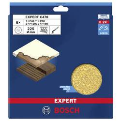 Bosch Accessories 2608901677 Brusný papír pro brusku na suché stavby Zrnitost 40, 80, 120, 180 (Ø) 225 mm 6 ks
