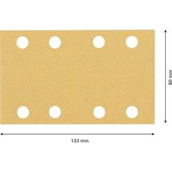 Bosch Accessories 2608901662 Brusný papír pro oscilační brusku Zrnitost 80 (d x š) 133 mm x 80 mm 50 ks