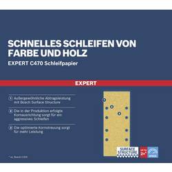Bosch Accessories 2608901662 Brusný papír pro oscilační brusku Zrnitost 80 (d x š) 133 mm x 80 mm 50 ks