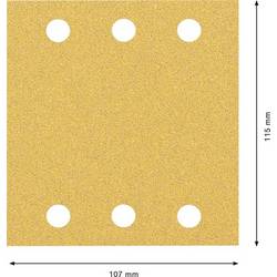 Bosch Accessories 2608901655 Brusný papír pro oscilační brusku Zrnitost 60 (d x š) 107 mm x 115 mm 50 ks