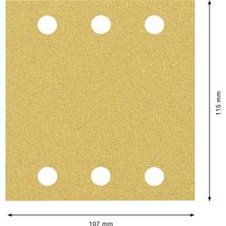 Bosch Accessories 2608901655 Brusný papír pro oscilační brusku Zrnitost 60 (d x š) 107 mm x 115 mm 50 ks