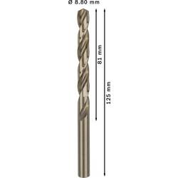 Bosch Accessories 2608588101 HSS-Co 5 kovový spirálový vrták 8.8 mm Celková délka 125 mm Cobalt DIN 338 válcová stopka 5 ks