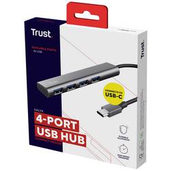 Trust 24948 USB Hub 4 porty USB-A USB 3.2 Gen1 5 GBit/s s konektorem USB C tmavě šedá Halyx-4-port