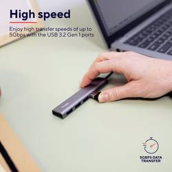 Trust 24948 USB Hub 4 porty USB-A USB 3.2 Gen1 5 GBit/s s konektorem USB C tmavě šedá Halyx-4-port