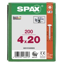 SPAX 0201010400203 půlkulaté šrouby 4 mm 20 mm T-STAR plus ocel 200 ks