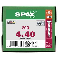 SPAX 0201010400403 půlkulaté šrouby 4 mm 40 mm T-STAR plus ocel 200 ks